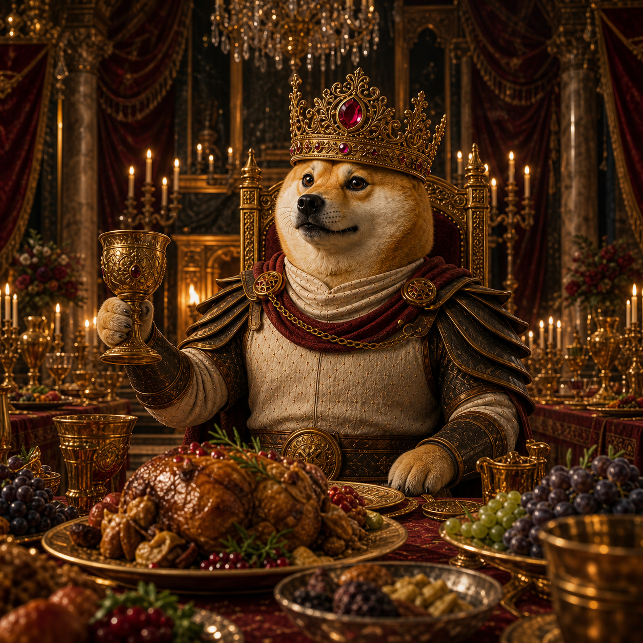 Dogeus Maximus at a royal banquet